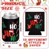 Sliner 24 Pcs Christmas Can Sleeves Neoprene Can Sleeves Holders for Cans Beverages Drinking Bottle Christmas Holiday Party Decorations Gift Ideas Supplies, 12 Styles