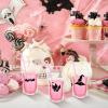 Sliner 24 Set Halloween Drink Pouches with Straws for Adults Juice Liquor Pouches Happy Boo Day Pink Black Drink Bags for Adult Teen Stand up Plastic Bags for Halloween Party Props Favor