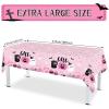 Sliner 3 Pack Pink Halloween Tablecloths – Girl Little Boo Table Covers 108 x 54 Inch Pumpkins Ghost Plastic Table Cloths for Dinner Party Supplies