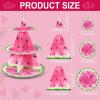 Sliner 3 Tier Watermelon Cupcake Stand One in a Melon Summer Party Decorations Watermelon Theme Cake Holder Pink Birthday Dessert Tower for Kids Girls Adults Baby Shower Wedding Party Favor Supplies