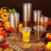 Sliner 300 Pcs 100 Set Thanksgiving Disposable Cups 12 oz Turkey Plastic Cups Give Thanks Clear Plastic Tumblers for Coffee Juice Ice Juice Beverage Thanksgiving Party Supplies
