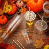 Sliner 300 Pcs 100 Set Thanksgiving Disposable Cups 12 oz Turkey Plastic Cups Give Thanks Clear Plastic Tumblers for Coffee Juice Ice Juice Beverage Thanksgiving Party Supplies