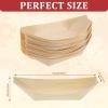 Sliner 300 Pcs Disposable Wood Boat Plates Dishes Food Boats Disposable Wooden Appetizer Sushi Plates Bulk for Catering and Home Use(7 Inch)(7 Inch)