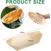 Sliner 300 Pcs Disposable Wood Boat Plates Dishes Food Boats Disposable Wooden Appetizer Sushi Plates Bulk for Catering and Home Use(7 Inch)(8 Inch)