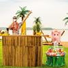 Sliner 35 Inch Luau Pig Inflatable Cooler, Luau Hawaiian Tropical Beach Themed Party Decorations, Blow Up Beverage Cooler Drink Container for Outdoor Summer Pool Party Supplies