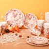 Sliner 350 Pcs Christmas Paper Plates and Napkins Set Disposable Xmas Tableware Dinnerware Party Supplies Includes 100 Paper Plates 50 Cups 50 Napkins 50 Sets Knives Forks and Spoons for 50 guests(Retro Colors)