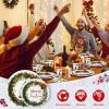 Sliner 350 Pcs Christmas Paper Plates and Napkins Set Disposable Xmas Tableware Dinnerware Party Supplies Includes 100 Paper Plates 50 Cups 50 Napkins 50 Sets Knives Forks and Spoons for 50 guests(Cheerful Colors)