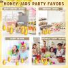 Sliner 36 Set 16 oz Clear Honey Squeeze Bottle Plastic Honey Jars with Leak Proof Flip Top Lid and Thank You Tag Honey Container Empty Refillable Maple Syrup for Storing and Dispensing(16 oz)