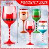 Sliner 4 Pcs Christmas Wine Glasses Christmas Glasses Drinkware Funny Gifts for New Year Wine Lover Wedding Holiday Housewarming Party Decorative(Classic Style)(Classic Style)