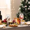 Sliner 4 Pcs Christmas Wine Glasses Christmas Glasses Drinkware Funny Gifts for New Year Wine Lover Wedding Holiday Housewarming Party Decorative(Classic Style)(Elegant Style)