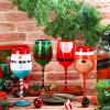Sliner 4 Pcs Christmas Wine Glasses Christmas Glasses Drinkware Funny Gifts for New Year Wine Lover Wedding Holiday Housewarming Party Decorative(Classic Style)(Classic Style)