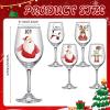 Sliner 4 Pcs Christmas Wine Glasses Christmas Glasses Drinkware Funny Gifts for New Year Wine Lover Wedding Holiday Housewarming Party Decorative(Classic Style)(Elegant Style)