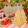 Sliner 4 Pieces Christmas Dishes Christmas Tree Shaped Wooden Appetizer Tray Wood Candy Tray Xmas Tree Shaped Charcuterie Board Sushi Serving Snack Appetizer Platter for Home 11”x7.9”(Xmas Tree)