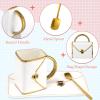 Sliner 4 Sets Coffee Mug Handbag Shaped Ceramic Tea Cup with Saucer Spoon 10 Oz/ 310 ml Purse Gift Mug for Office Home Coffee Tea Hot Chocolate Cappuccino(Classic)(Classic)