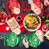 Sliner 400 Pcs Christmas Dinnerware Set Team Naughty or Nice Tableware Set Christmas Party Decorations Disposable Dinner Plates and Napkins for Xmas Dinner Birthday