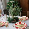 Sliner 400 Pcs Christmas Paper Plates and Napkins Tableware Set, Disposable Peppermint Dinnerware Decorations Christmas Candy Cane Party Supplies, 200 Plates 100 Napkins 100 Cups for Holiday Xmas
