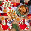 Sliner 400 Pcs Christmas Paper Plates and Napkins Tableware Set, Disposable Peppermint Dinnerware Decorations Christmas Candy Cane Party Supplies, 200 Plates 100 Napkins 100 Cups for Holiday Xmas