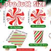 Sliner 400 Pcs Christmas Paper Plates and Napkins Tableware Set, Disposable Peppermint Dinnerware Decorations Christmas Candy Cane Party Supplies, 200 Plates 100 Napkins 100 Cups for Holiday Xmas