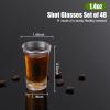 Sliner 48 Pack Birthday Shot Glasses Bulk 1.4oz Cheers to 30/40/50/60/70/80 Years Shot Glass Unbreakable Thick Base Mini Clear Plastic Wine Glass Anniversary Favors for Guests(Black,50 Years)([‘Clear’])