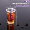 Sliner 48 Pack Birthday Shot Glasses Bulk 1.4oz Cheers to 30/40/50/60/70/80 Years Shot Glass Unbreakable Thick Base Mini Clear Plastic Wine Glass Anniversary Favors for Guests(Black,50 Years)(Purple)