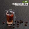 Sliner 48 Pack Birthday Shot Glasses Bulk 1.4oz Cheers to 30/40/50/60/70/80 Years Shot Glass Unbreakable Thick Base Mini Clear Plastic Wine Glass Anniversary Favors for Guests(Black,50 Years)(Black)