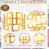 Sliner 50 Pcs Gold Napkin Rings Hollow Out Napkin Ring Holders Serviette Buckle Holder for Holiday Dinner Party Table Decoration Wedding Banquet Anniversary