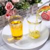 Sliner 50 Pcs Hard Plastic Cups Double Rimmed Plastic Cups Heavy Duty Fancy Disposable Wine Glasses for Holiday Wedding Graduation Birthdays Christmas Valentine Parties(16 Oz,Rose Gold)(Gold)