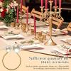 Sliner 50 Pcs Pearl Napkin Rings Set Gold Napkin Ring Holders Delicate Serviette Ring Buckle for Wedding Thanksgiving Christmas Family Gathering Birthday Banquet Party Table Supplies (Stylish Style)(Simple Style)