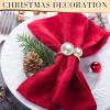 Sliner 50 Pcs Pearl Napkin Rings Set Gold Napkin Ring Holders Delicate Serviette Ring Buckle for Wedding Thanksgiving Christmas Family Gathering Birthday Banquet Party Table Supplies (Stylish Style)(Simple Style)