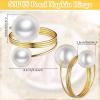 Sliner 50 Pcs Pearl Napkin Rings Set Gold Napkin Ring Holders Delicate Serviette Ring Buckle for Wedding Thanksgiving Christmas Family Gathering Birthday Banquet Party Table Supplies (Stylish Style)(Stylish Style)