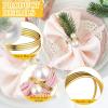 Sliner 50 Pcs Pearl Napkin Rings Set Gold Napkin Ring Holders Delicate Serviette Ring Buckle for Wedding Thanksgiving Christmas Family Gathering Birthday Banquet Party Table Supplies (Stylish Style)(Stylish Style)