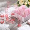 Sliner 50 Set Wedding Favors for Guests Bulk 2oz Acrylic Take a Shot We Tied the Knot Shot Glasses with Thank You Cards Organza Bags for Guest Souvenirs Wedding Gifts Newlyweds Bridal Shower Party(Pink)