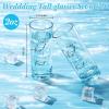 Sliner 50 Set Wedding Favors for Guests Bulk 2oz Acrylic Take a Shot We Tied the Knot Shot Glasses with Thank You Cards Organza Bags for Guest Souvenirs Wedding Gifts Newlyweds Bridal Shower Party(Blue)