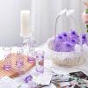 Sliner 50 Set Wedding Favors for Guests Bulk 2oz Acrylic Take a Shot We Tied the Knot Shot Glasses with Thank You Cards Organza Bags for Guest Souvenirs Wedding Gifts Newlyweds Bridal Shower Party(Purple  Black)