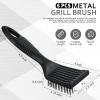 Sliner 6 Pcs 8 Inch Grill Brush with Scrap Black Scrubbing Stainless Steel Wire Grill Cleaner Brush BBQ Accessories for Indoor Outdoor Grate Remove Grease Burnt Food