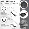 Sliner 6 Pcs 8 Inch Grill Brush with Scrap Black Scrubbing Stainless Steel Wire Grill Cleaner Brush BBQ Accessories for Indoor Outdoor Grate Remove Grease Burnt Food