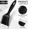 Sliner 6 Pcs 8 Inch Grill Brush with Scrap Black Scrubbing Stainless Steel Wire Grill Cleaner Brush BBQ Accessories for Indoor Outdoor Grate Remove Grease Burnt Food