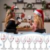 Sliner 6 Pcs Christmas Wine Glasses Holiday Snowman Stemmed Wine Glasses Christmas Cocktails Cups Goblets Cups Gifts Decor for Home Bar Diner Xmas Birthday Wedding(Snowman)