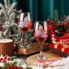Sliner 6 Pcs Christmas Wine Glasses Holiday Snowman Stemmed Wine Glasses Christmas Cocktails Cups Goblets Cups Gifts Decor for Home Bar Diner Xmas Birthday Wedding(Snowman)
