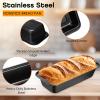Sliner 6 Pcs Loaf Pan,12 x 5 Inch Long Loaf Pan Nonstick Baking Bread Pan Stainless Steel Rectangle Cake Pan Bread Tin Bakeware for Meatloaf Toast Muffin Sourdough Oven Baking