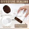 Sliner 60 Pcs 8 oz Plastic Jars with Lids Clear Round Leakproof Storage Containers Empty Refillable Plastic Mason Jars for Travel Storage Face Creams Kitchen Household Food Spice (Cute Color)(Brown)