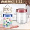 Sliner 60 Pcs 8 oz Plastic Jars with Lids Clear Round Leakproof Storage Containers Empty Refillable Plastic Mason Jars for Travel Storage Face Creams Kitchen Household Food Spice (Cute Color)(Colorful)
