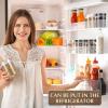 Sliner 60 Pcs 8 oz Plastic Jars with Lids Clear Round Leakproof Storage Containers Empty Refillable Plastic Mason Jars for Travel Storage Face Creams Kitchen Household Food Spice (Cute Color)(Clear And Black)