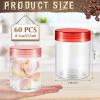 Sliner 60 Pcs 8 oz Plastic Jars with Lids Clear Round Leakproof Storage Containers Empty Refillable Plastic Mason Jars for Travel Storage Face Creams Kitchen Household Food Spice (Cute Color)(Cute Color)