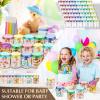 Sliner 60 Pcs 8 oz Plastic Jars with Lids Clear Round Leakproof Storage Containers Empty Refillable Plastic Mason Jars for Travel Storage Face Creams Kitchen Household Food Spice (Cute Color)(Colorful)