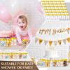 Sliner 60 Pcs 8 oz Plastic Jars with Lids Clear Round Leakproof Storage Containers Empty Refillable Plastic Mason Jars for Travel Storage Face Creams Kitchen Household Food Spice (Cute Color)(Gold)