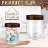 Sliner 60 Pcs 8 oz Plastic Jars with Lids Clear Round Leakproof Storage Containers Empty Refillable Plastic Mason Jars for Travel Storage Face Creams Kitchen Household Food Spice (Cute Color)(Brown)