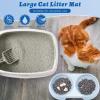 Sliner 7 Pcs Kitten Litter Box Starter Kit, 2 Plastic Small Kitty Litter Box Training Low Entry with Scoop, 2 Double Cat Bowl and Mat for Kitten Indoor(Blue)(Gray)