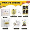 Sliner 7 Pcs School Bus Driver Appreciation Gifts for Women Men Stainless Steel Tumbler Keychain Sock Makeup Bag Acrylic Sign Blessing Card Box(Bus Driver)