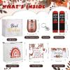 Sliner 7 Pcs School Bus Driver Appreciation Gifts for Women Men Stainless Steel Tumbler Keychain Sock Makeup Bag Acrylic Sign Blessing Card Box(Nana)